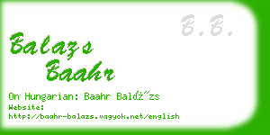 balazs baahr business card